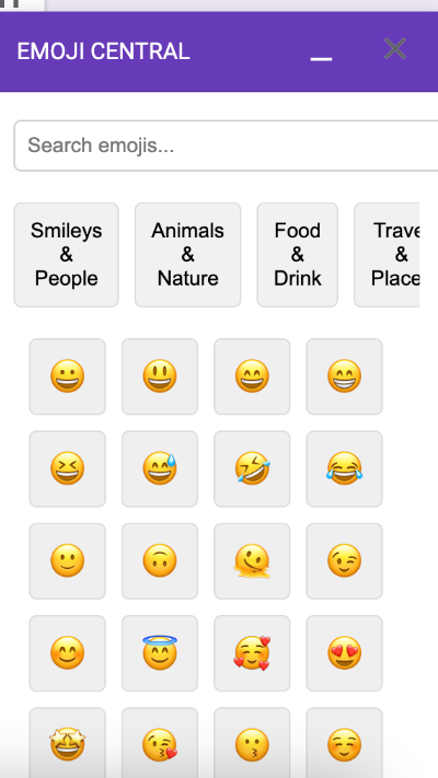 Emoji Central Add-on Screenshot